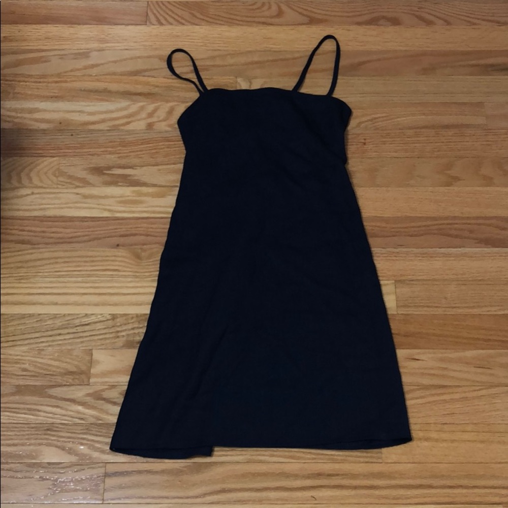 Navy lace up dress